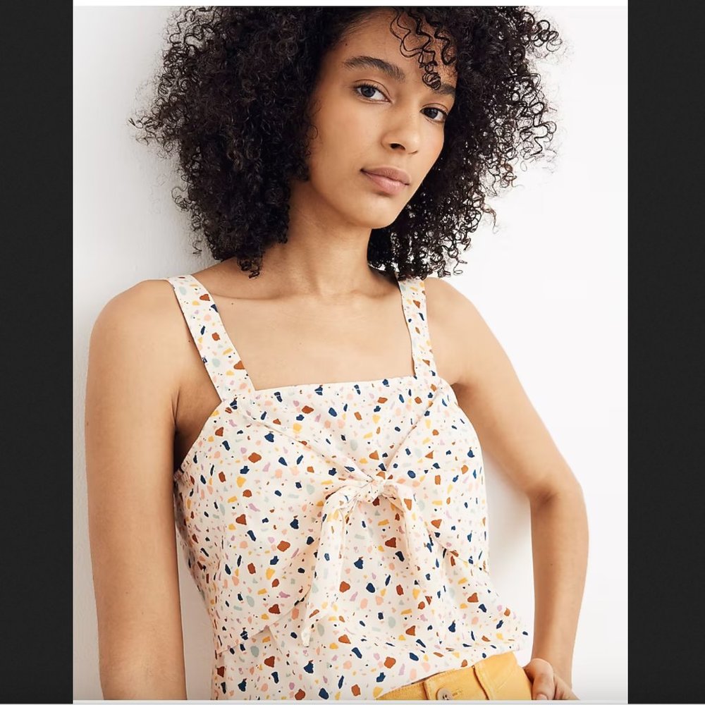 New!  Madewell Terrazzo Tie Front Tank